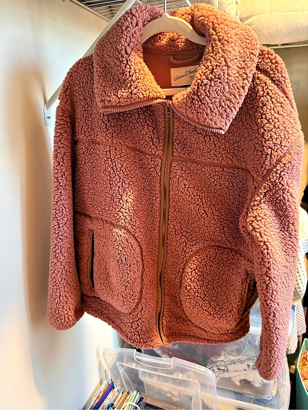 Universal Thread Teddy Fleece Jacket in Pink Size XS
